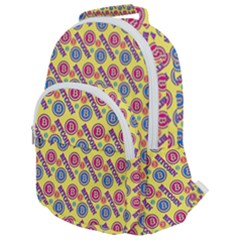 Colorful Bitcoin Pattern Rounded Multi Pocket Backpack by ExtraAwesomeSauce