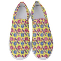 Colorful Bitcoin Pattern Men s Slip On Sneakers by ExtraGoodSauce