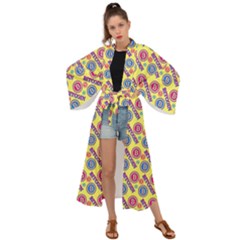 Colorful Bitcoin Pattern Maxi Kimono by ExtraAwesomeSauce