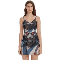 Demon Samurai Body Wrap Sleeveless V-neck Mini Dress by AwesomeSauce