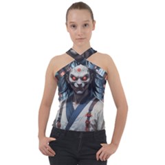 Demon Samurai Cross Neck Velour Top by AwesomeSauce