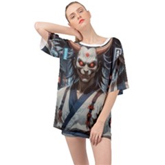 Demon Samurai Oversized Chiffon Top by AwesomeSauce