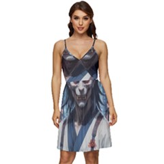 Demon Samurai V-neck Pocket Summer Dress  by AwesomeSauce