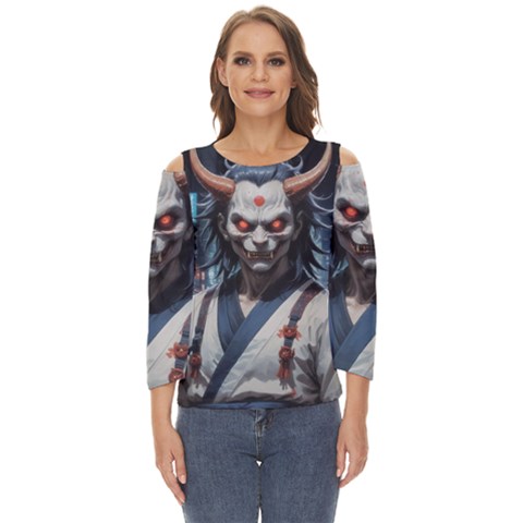 Demon Samurai Cut Out Wide Sleeve Top by AwesomeSauce