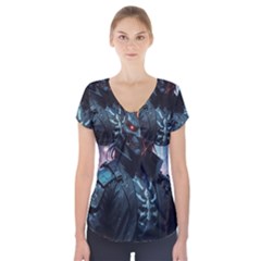 Cyberpunk Demon Samurai Short Sleeve Front Detail Top by AwesomeSauce