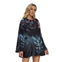 Cyberpunk Demon Samurai Round Neck Long Sleeve Bohemian Style Chiffon Mini Dress View3