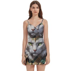 Epic Armored Cat Warrior Body Wrap Sleeveless V-neck Mini Dress by ExtraAwesomeSauce