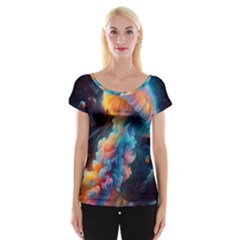 Cosmic Jellyfish Artwork Cap Sleeve Top by ExtraAwesomeSauce