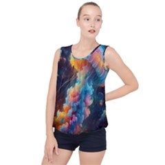 Cosmic Jellyfish Artwork Bubble Hem Chiffon Tank Top by ExtraAwesomeSauce