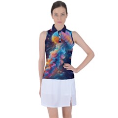 Cosmic Jellyfish Artwork Women s Sleeveless Polo T-shirt by ExtraAwesomeSauce