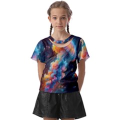 Cosmic Jellyfish Artwork Kids  Front Cut T-shirt by ExtraAwesomeSauce