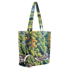 Serene Mountain Waterfall Landscape Everyday Shoulder Bag With Pouch Bag by ExtraAwesomeSauce