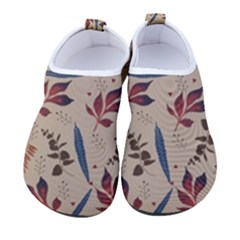 Leaves Pattern Teal Seamless Fall Kids  Sock-style Water Shoes by Posterlux