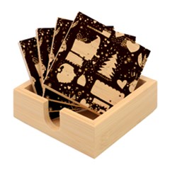 Christmas Santa Claus Bamboo Coaster Set by Posterlux