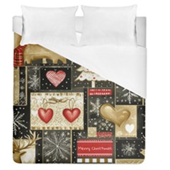 Christmas Reindeer Duvet Cover (queen Size) by Posterlux