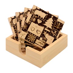 Christmas Reindeer Bamboo Coaster Set by Posterlux