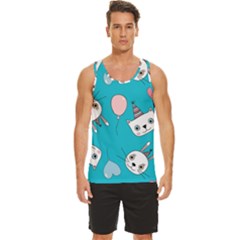 Birtay Cats Bunnies, Koteto Men s Wide Collar Tank Top by kyorashop23