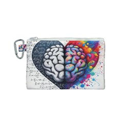 Brain Heart Math Canvas Cosmetic Bag (small) by Salmanaz77