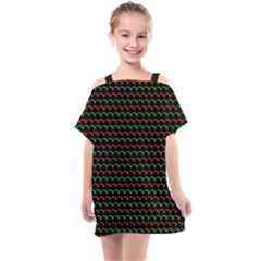 Geometric Abstract Pattern Line Kids  One Piece Chiffon Dress by Salmanaz77