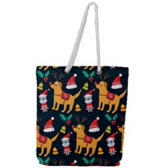 Funny Christmas Pattern Background Full Print Rope Handle Tote (large) by Ket1n9