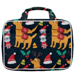 Funny Christmas Pattern Background Travel Toiletry Bag With Hanging Hook by Ket1n9