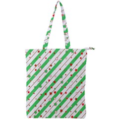 Christmas Paper Stars Pattern Texture Background Colorful Colors Seamless Double Zip Up Tote Bag by Ket1n9