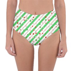 Christmas Paper Stars Pattern Texture Background Colorful Colors Seamless Reversible High-waist Bikini Bottoms by Ket1n9