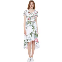 Floral Elements Peony Chinese Rose High Low Boho Dress by Grandong