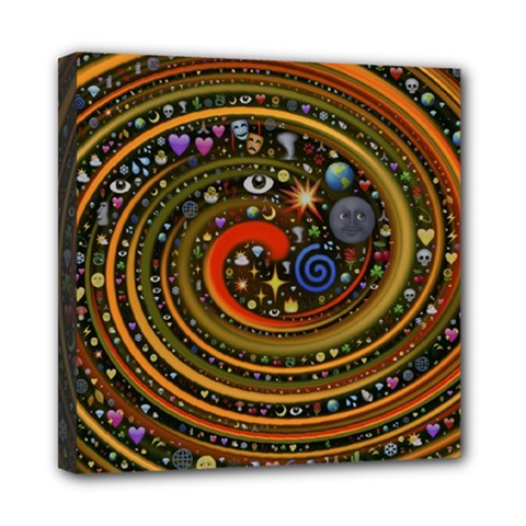 Swirl Vortex Emoji Cyclone Motion Art Mini Canvas 8  X 8  (stretched) by Paksenen