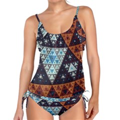 Fractal Triangle Geometric Abstract Pattern Tankini Set by Cemarart