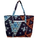 Fractal Triangle Geometric Abstract Pattern Zip Up Canvas Bag View3