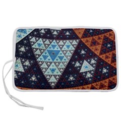 Fractal Triangle Geometric Abstract Pattern Pen Storage Case (l) by Cemarart