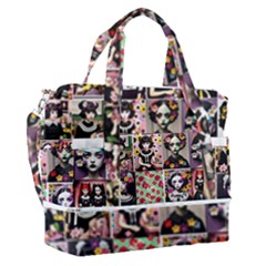 Spanish Gothic Girls Pattern Sports Shoulder Bag With Shoes Compartment by violetheavensky