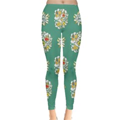 Retro 1960s Flowers Pattern 2 Everyday Leggings  by violetheavensky