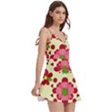 Retro 1960s Flowers Pattern 4 Body Wrap Sleeveless V-Neck Mini Dress View3