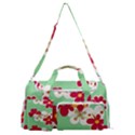 Retro 1960s Flowers Pattern Sports Gym Duffle Bag with Shoe Compartment View1