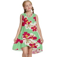 Retro 1960s Flowers Pattern Kids  Frill Swing Dress by violetheavensky