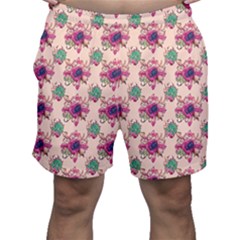 Retro 1880s Flowers Pattern 10 Men s Shorts by violetheavensky