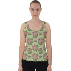 Retro 1880s Flowers Pattern 9 Velvet Tank Top by violetheavensky