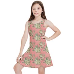 Retro 1880s Flowers Pattern 12 Kids  Lightweight Sleeveless Dress by violetheavensky