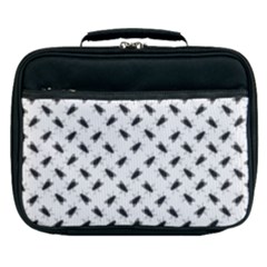 Fly Phot Motif Seamless Black And White Pattern Lunch Bag by dflcprintsclothing