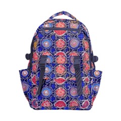 Retro Geometric Shapes And Flowers 3 Carry-on Double Buckle Travel Backpack by violetheavensky