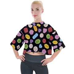 Ecstasy Pills Pattern Mock Neck T-shirt by Valentinaart