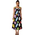 Ecstasy pills pattern Square Neckline Tiered Midi Dress View1