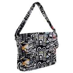 New York City Nyc Broadway Doodle Art Buckle Messenger Bag by Grandong