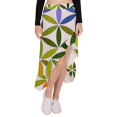 Mandala Rainbow Colorful Asymmetrical Ruffle Hem Skirt  by Grandong