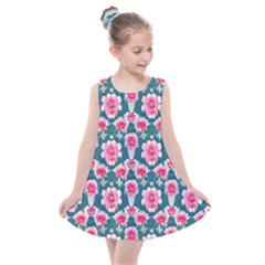 Retro 1880s Flowers Pattern 22 Kids  Summer Dress by violetheavensky