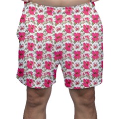 Retro 1880s Flowers Pattern 14 Men s Shorts by violetheavensky