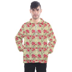 Retro 1880s Flowers Pattern 18 Men s Half Zip Pullover by violetheavensky