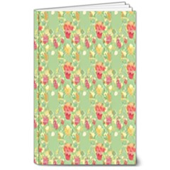 Retro 1880s Flowers Pattern 17 8  X 10  Softcover Notebook by violetheavensky